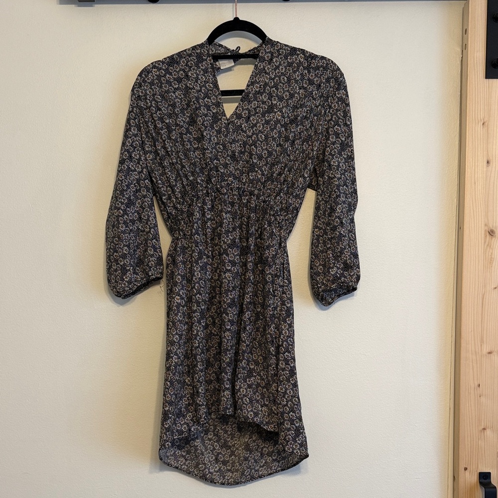 Floral Black and White Women's Dress